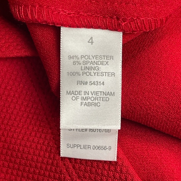 NWT Bisou Bisou Red Bodycon Midi Dress Size 4 - Picture 8 of 9